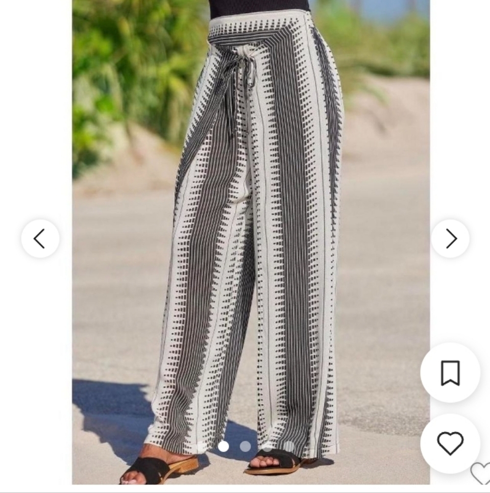 Elan Monochrome Striped Pants Resort Wear